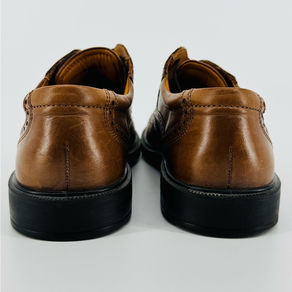 Ecco Mens Brogue Dress Shoes Brown Lace Up Low Top - Picture 7 of 11